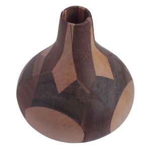 Parquetry Vase Pot Wood Cut Handmade Intricate Artisan